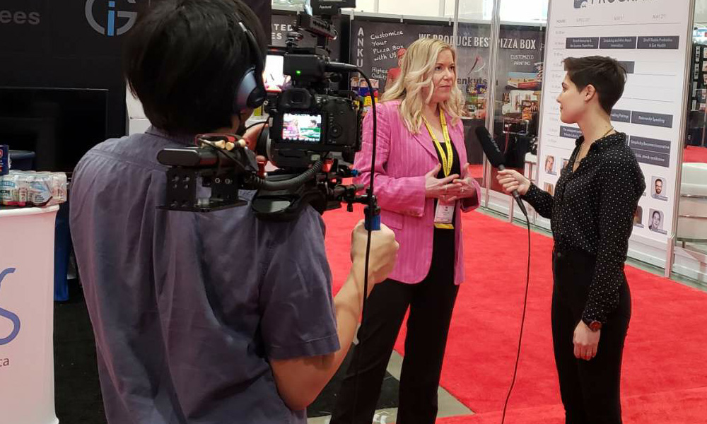 Jane-Dummer at SIAL Answering Questions on Camera